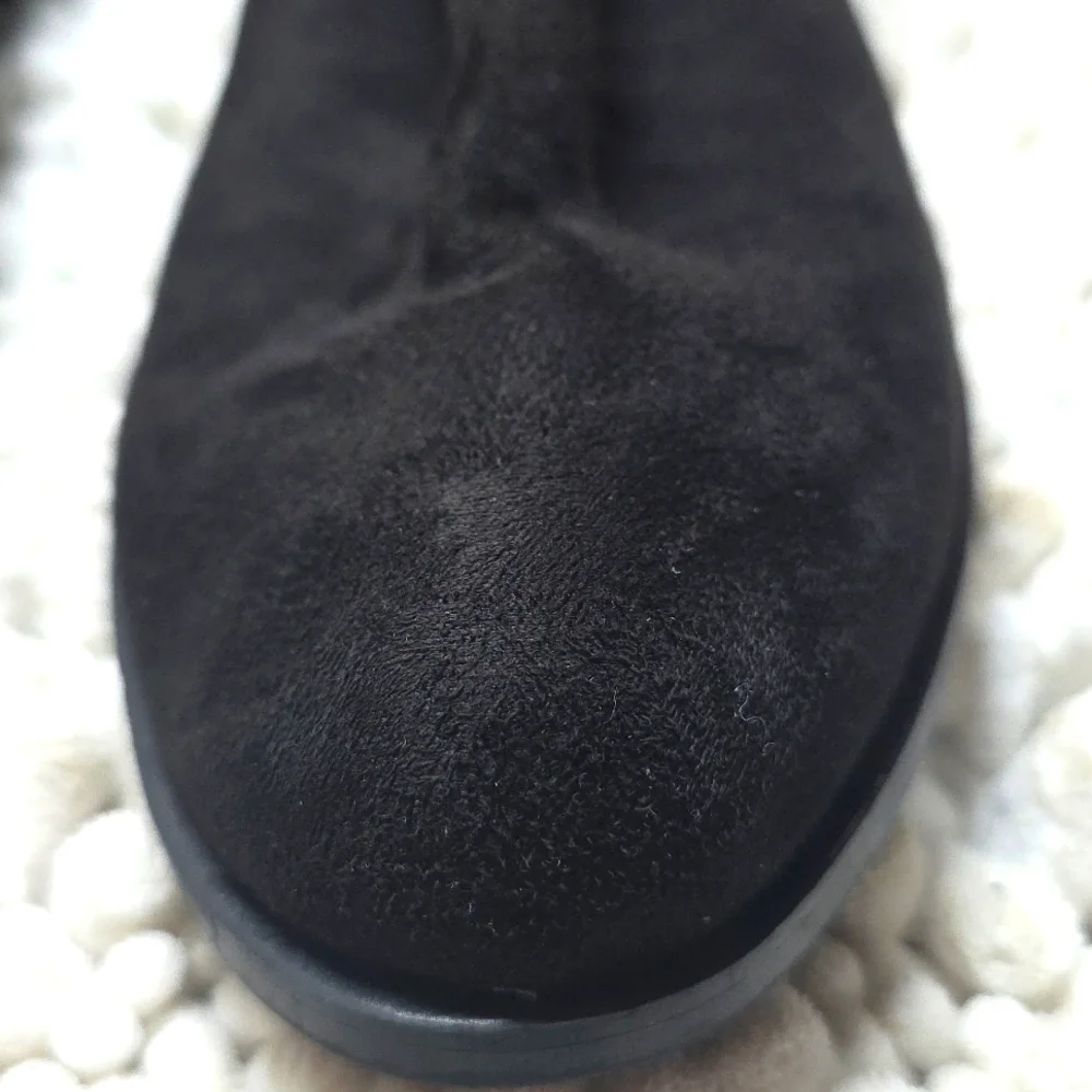 Charles By David C.Black Womens 10 Over-the-Knee Suede Boots Stacked Heel Nwob